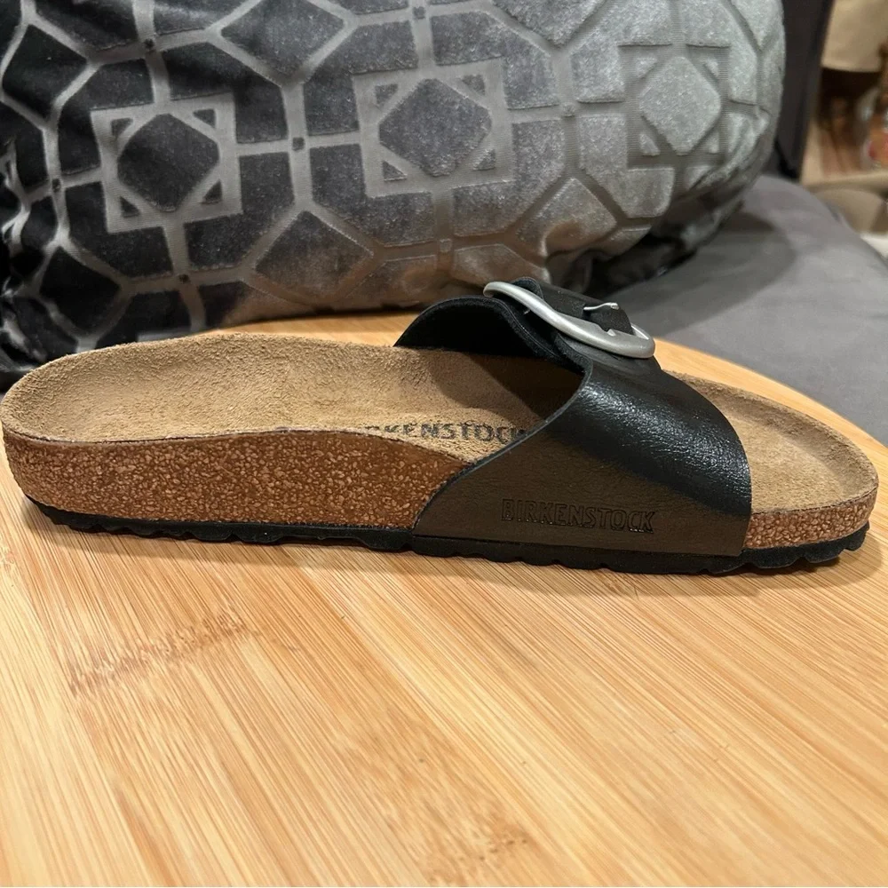 Birkenstock Madrid Big Buckle Black Leather Women’s Size 38/7-7.5 NWB - Picture 6 of 11